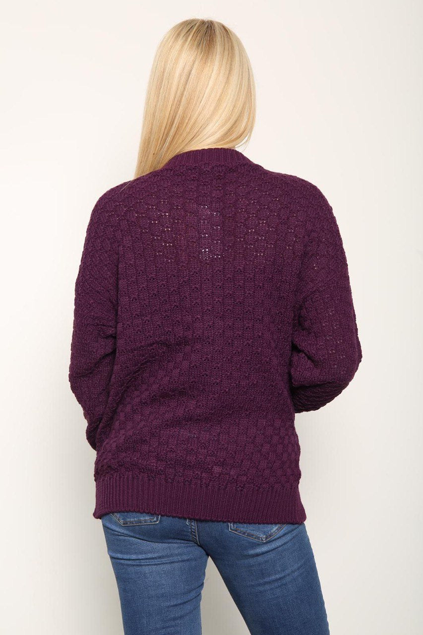 Cream Chunky Cable Knit Long Sleeve Cardigan For Women 16-18 - Dropwear