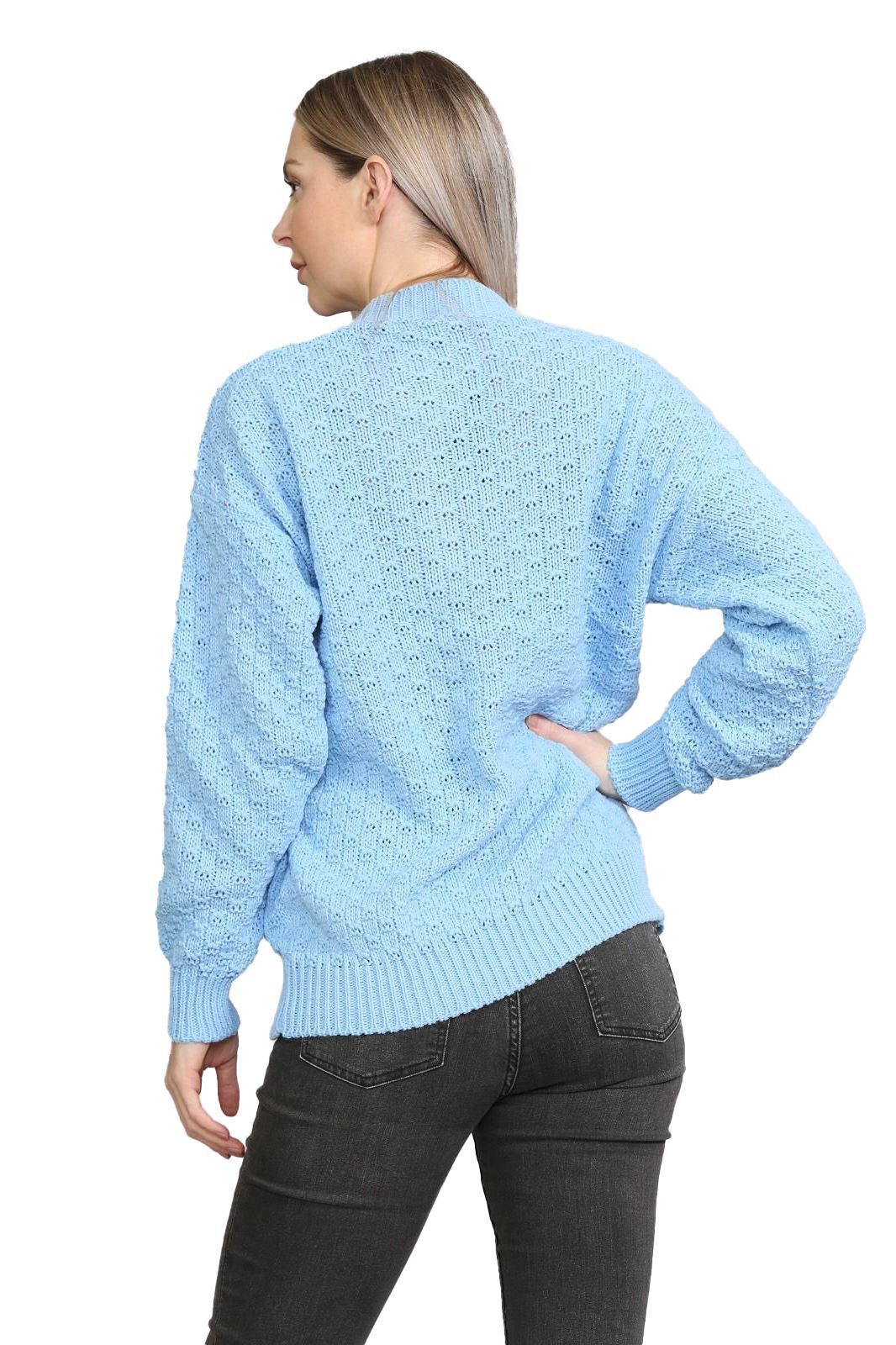 Purple Chunky Cable Knit Long Sleeve Cardigan For Women 16-18 - Dropwear