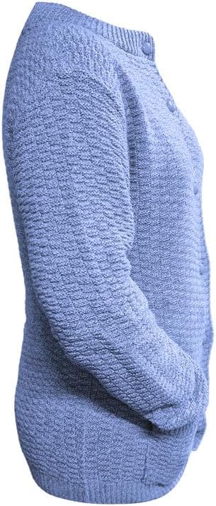 Pink Women's Knitted Winter Cardigan Long Sleeve Warmth with Crew Neck & Ribbed Knit For Women 8-10 - Dropwear