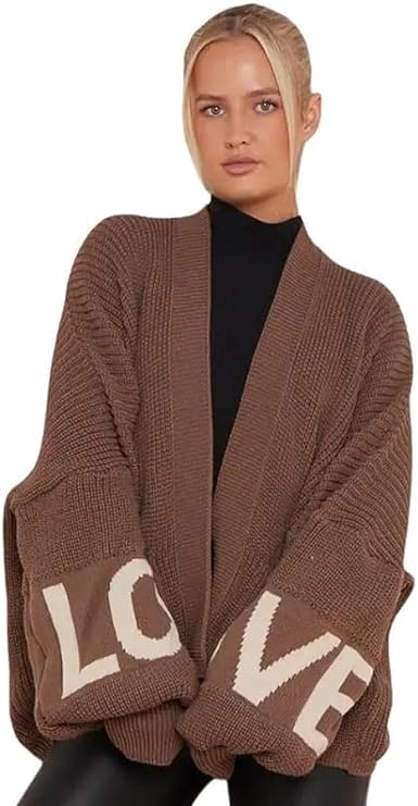 Beige Lova Balloon Sleeve Cardigan For Women ONE SIZE (10-22) - Dropwear