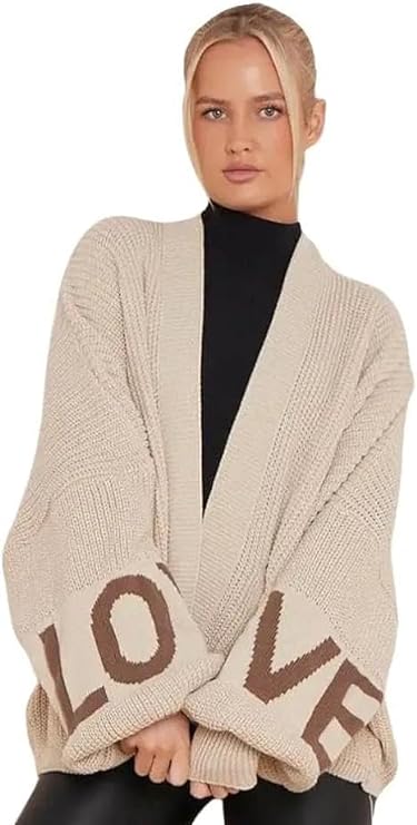Cream Lova Balloon Sleeve Cardigan For Women ONE SIZE (10-22) - Dropwear