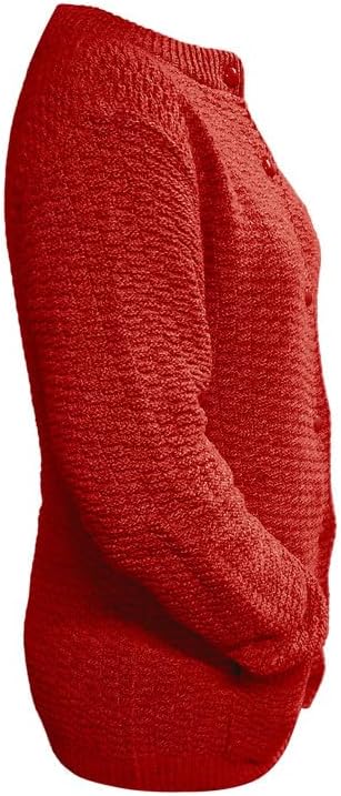 Pink Women's Knitted Winter Cardigan Long Sleeve Warmth with Crew Neck & Ribbed Knit For Women 16-18 - Dropwear