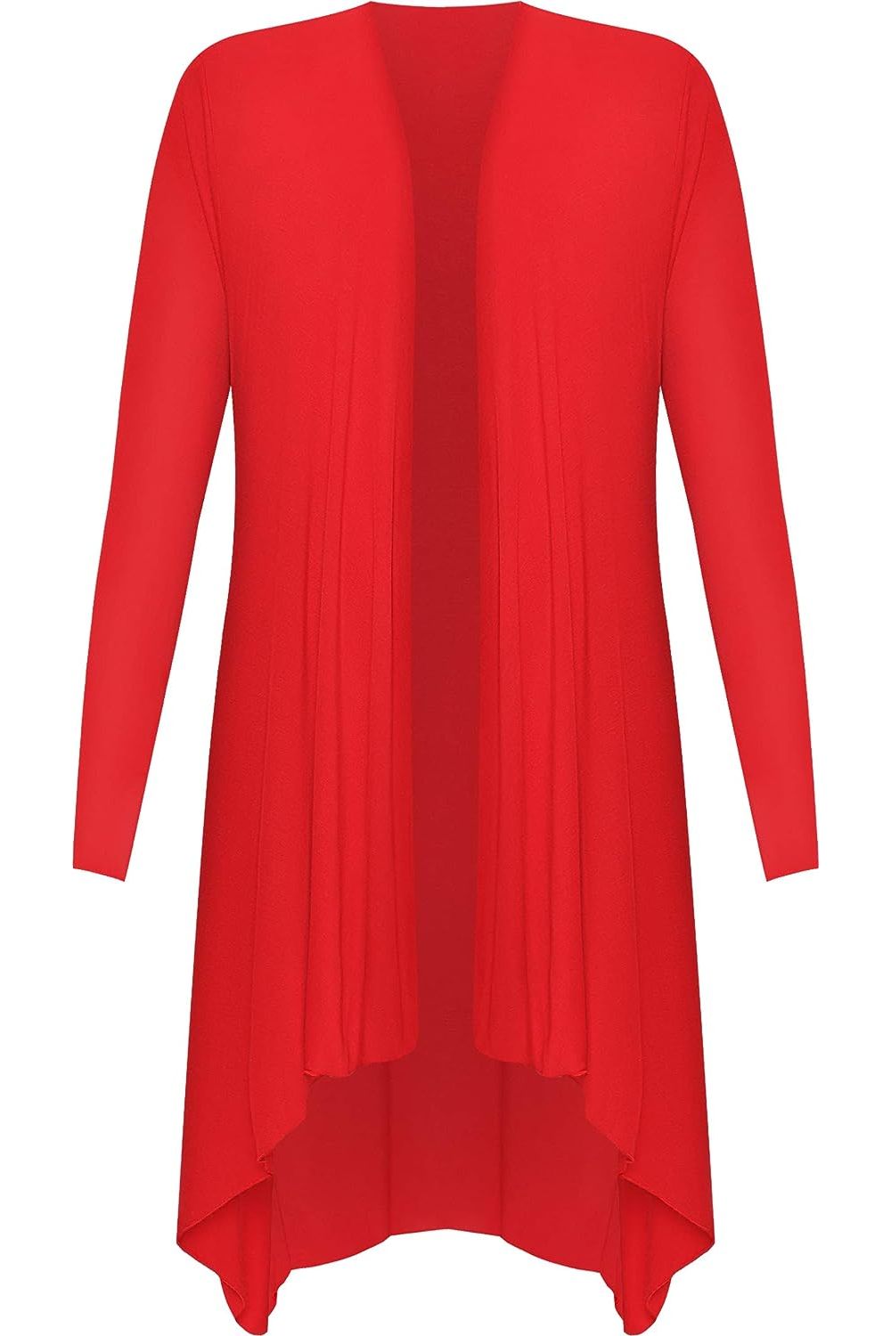 Wine Open Front Hanky Hem Longsleeve Cardigan For Women 14 - Dropwear