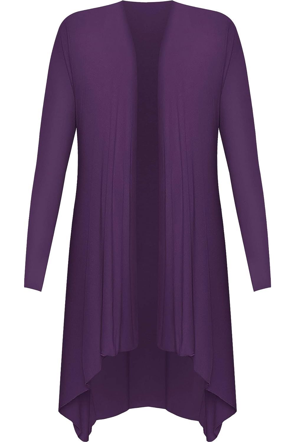 Open Front Hanky Hem Longsleeve Cardigan For Women  - Dropwear