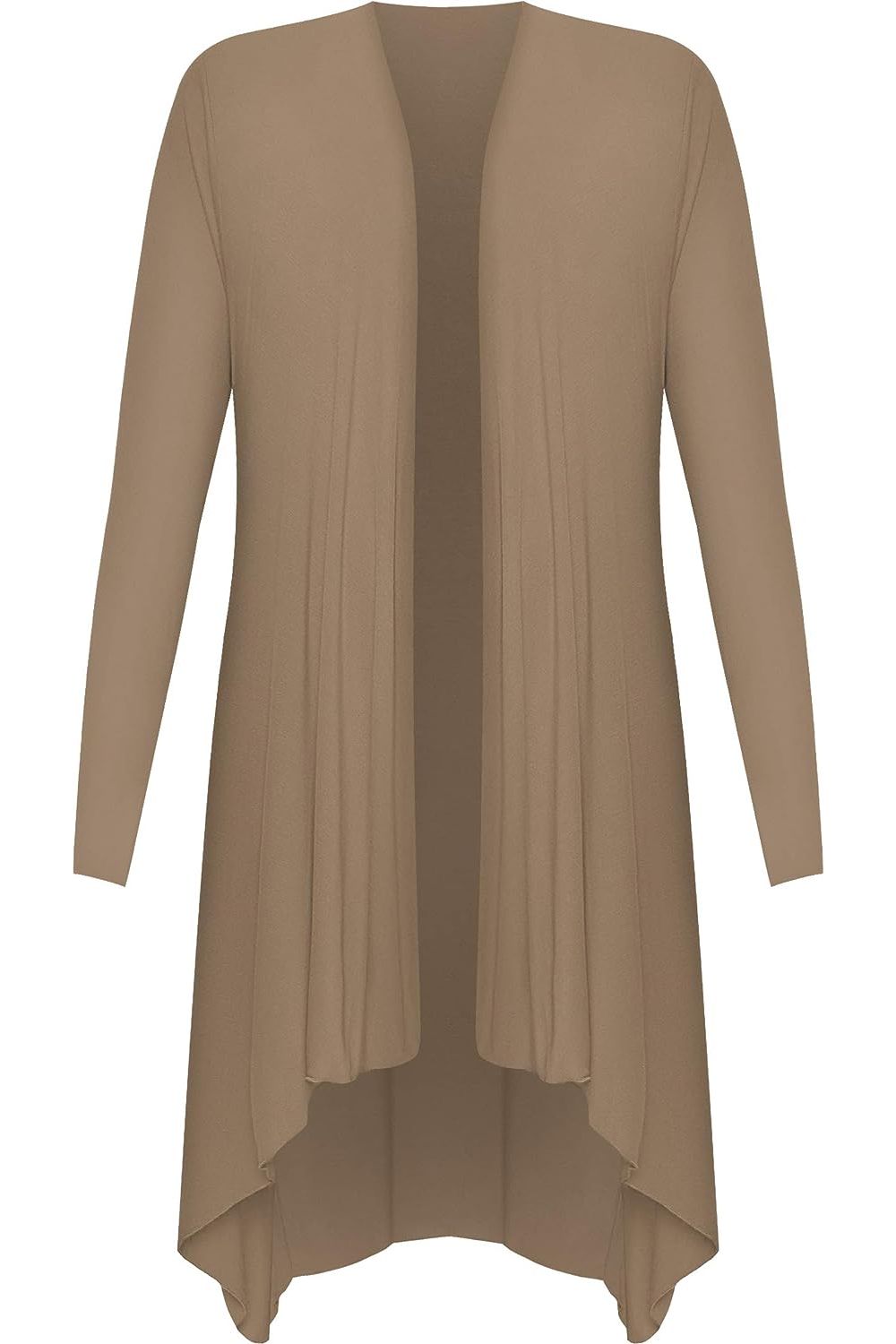 Open Front Hanky Hem Longsleeve Cardigan For Women  - Dropwear