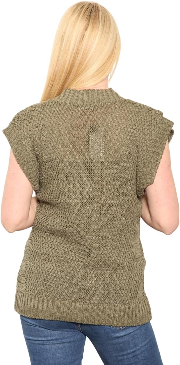 Plus Size Sleeveless Button Cardigan