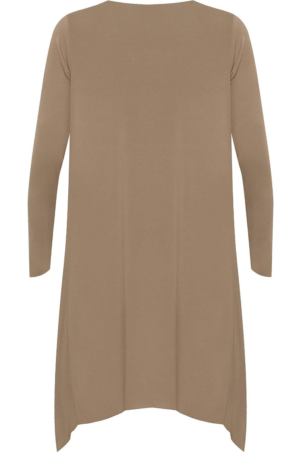 White Open Front Hanky Hem Longsleeve Cardigan For Women 20 - Dropwear