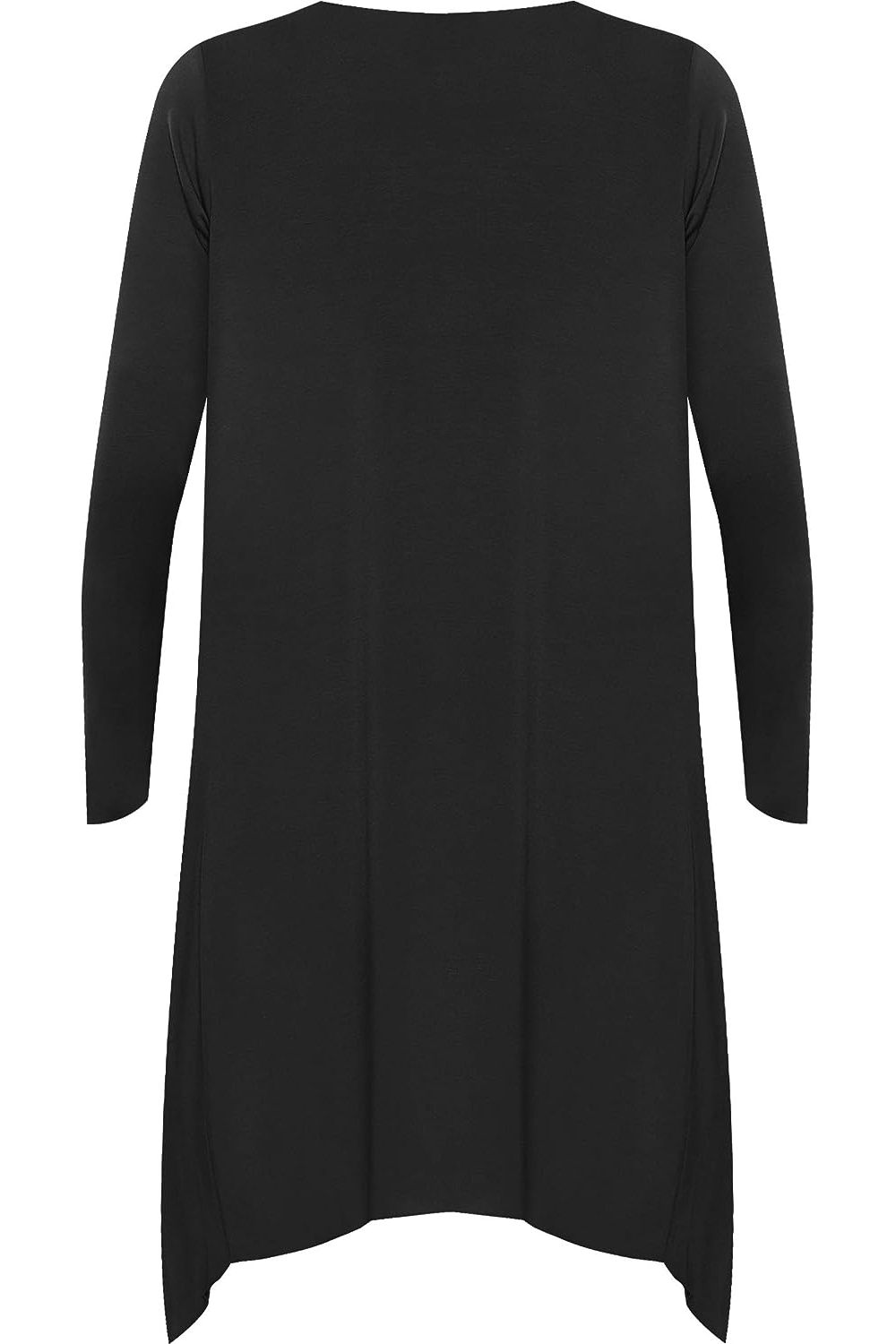 Stone Open Front Hanky Hem Longsleeve Cardigan For Women 26-28 - Dropwear