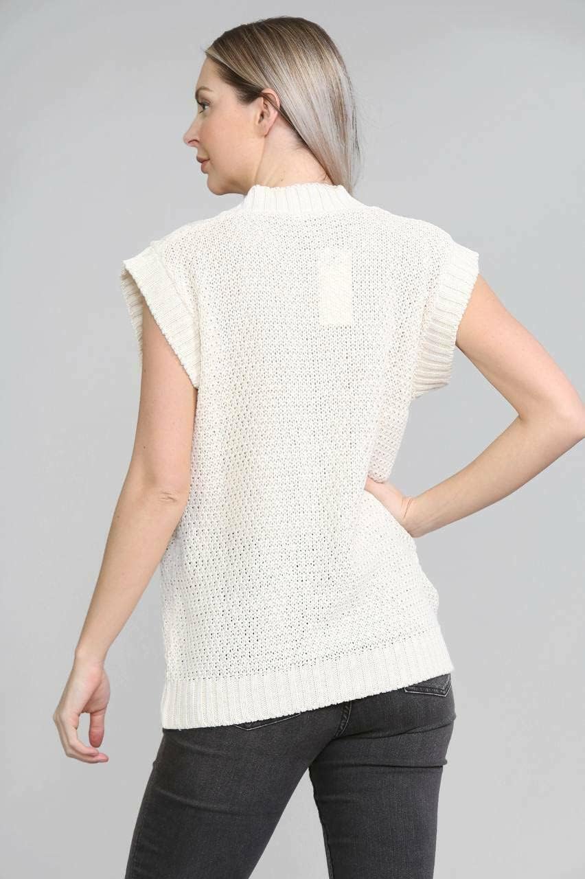 Plus Size Sleeveless Button Cardigan