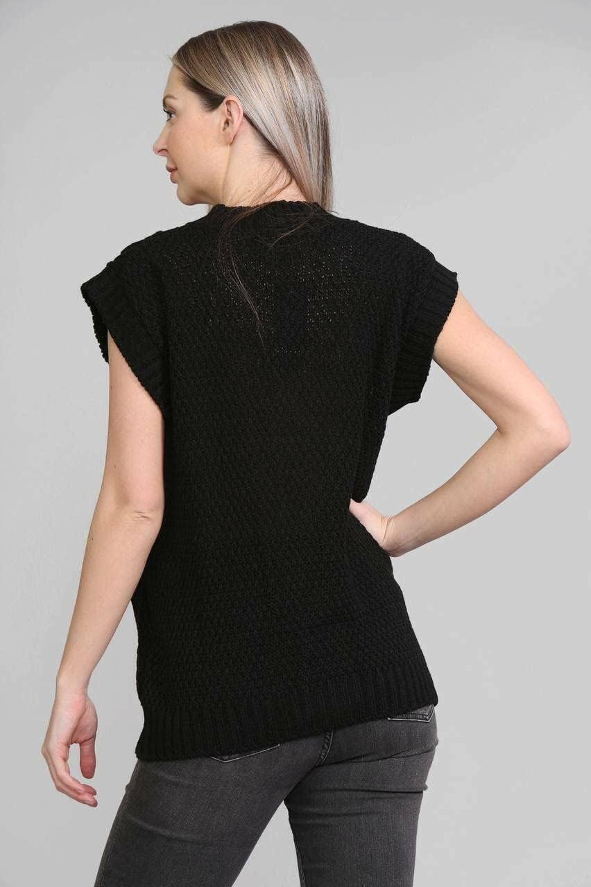 Sleeveless Button Cardigan