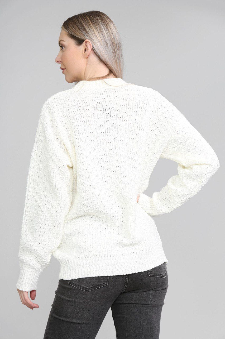 Navy Blue Chunky Cable Knit Long Sleeve Cardigan For Women 16-18 - Dropwear