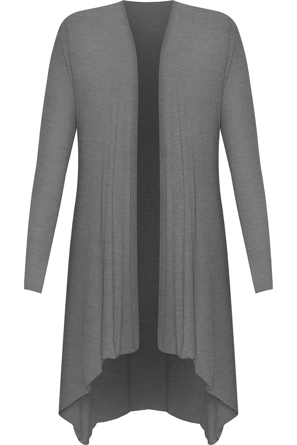 Open Front Hanky Hem Longsleeve Cardigan For Women  - Dropwear
