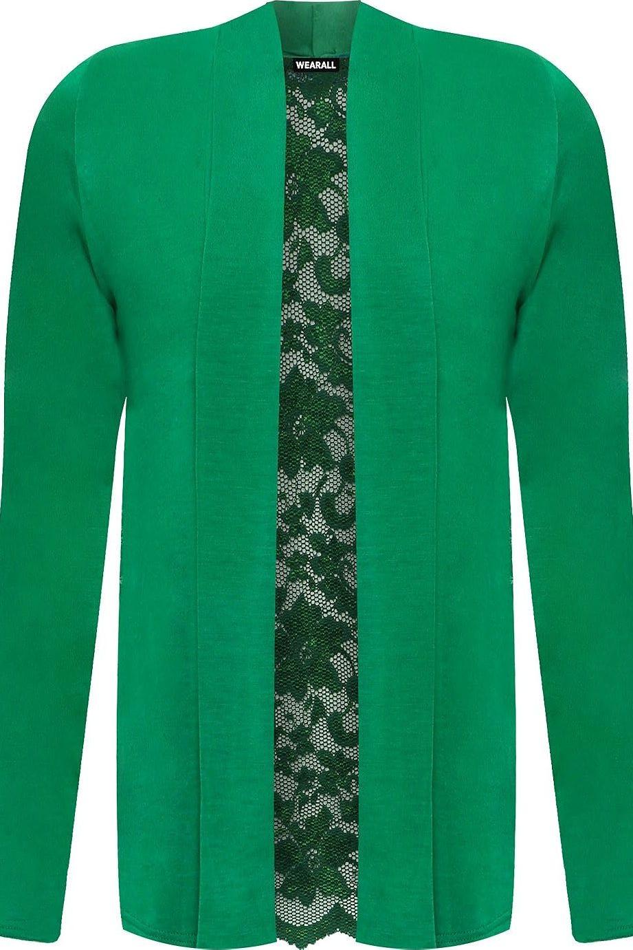 Red Floral Lace Back Cardigan Open Top For Women 20 - Dropwear