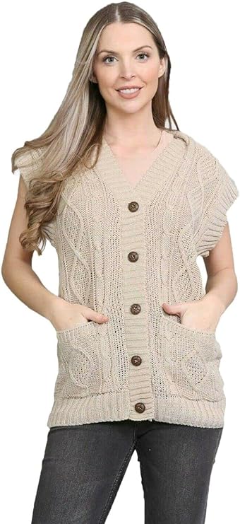 Sleeveless Button Cardigan