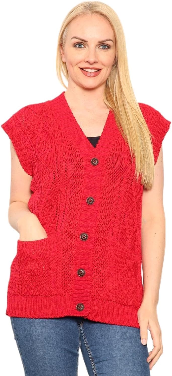 Plus Size Sleeveless Button Cardigan