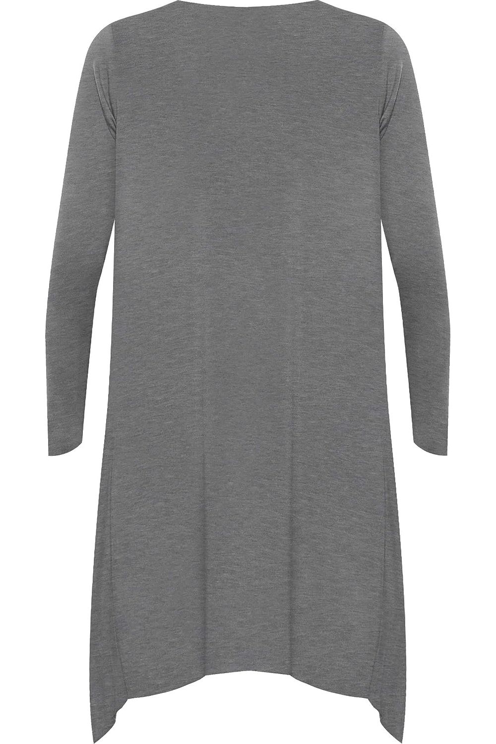 White Open Front Hanky Hem Longsleeve Cardigan For Women 16 - Dropwear