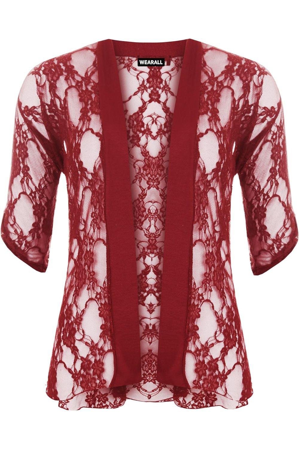 White Lace Open Cardigan Top For Women 26-28 - Dropwear