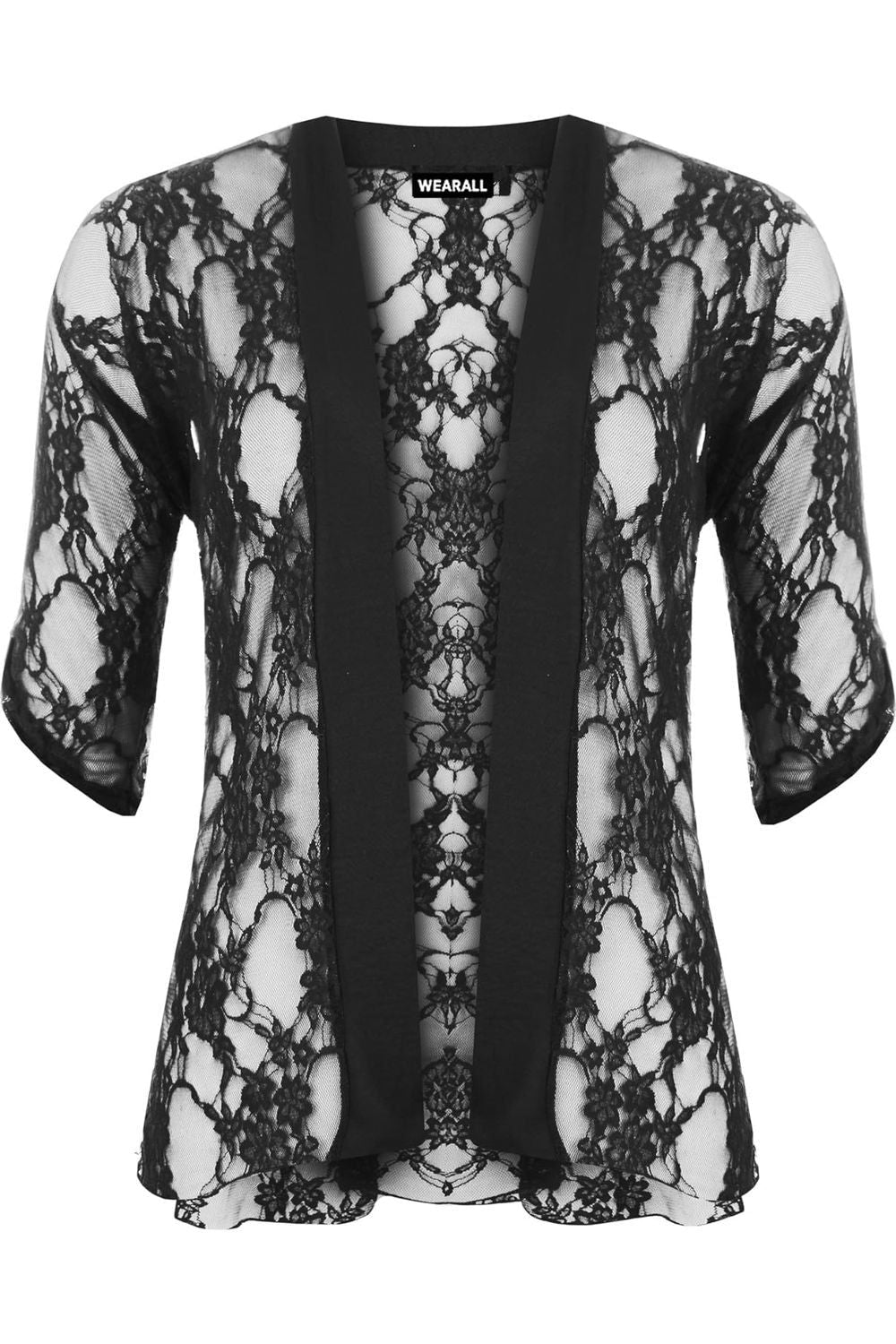 Cream Lace Open Cardigan Top For Women 20 - Dropwear