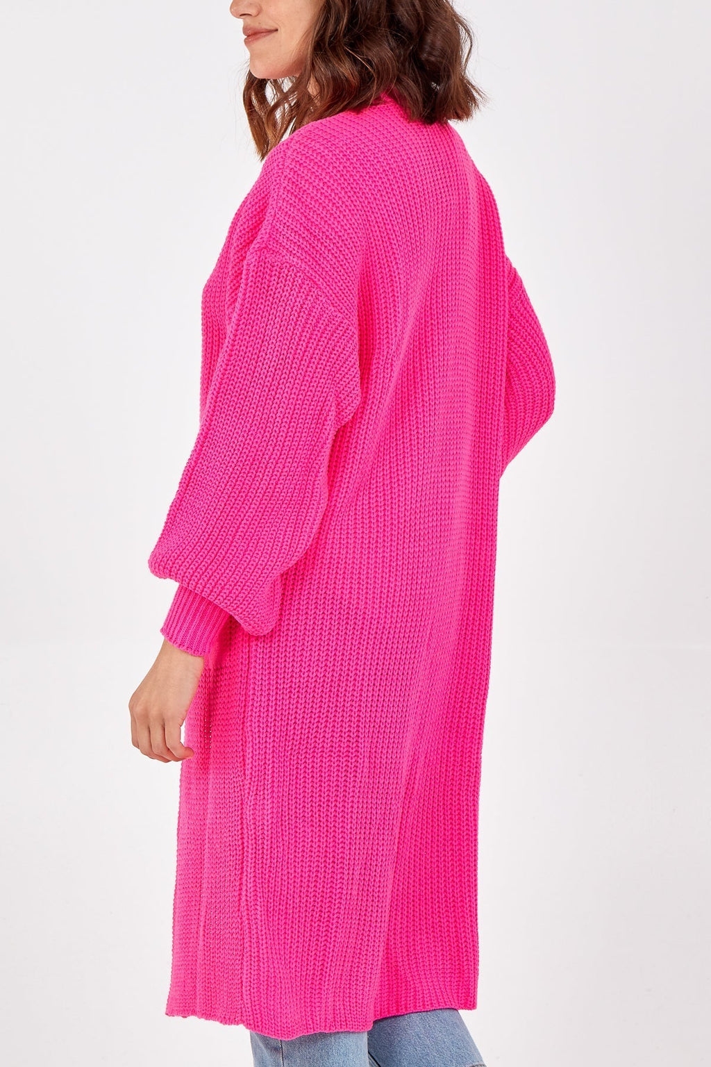 Open Front Balloon Long Sleeve Cardigan