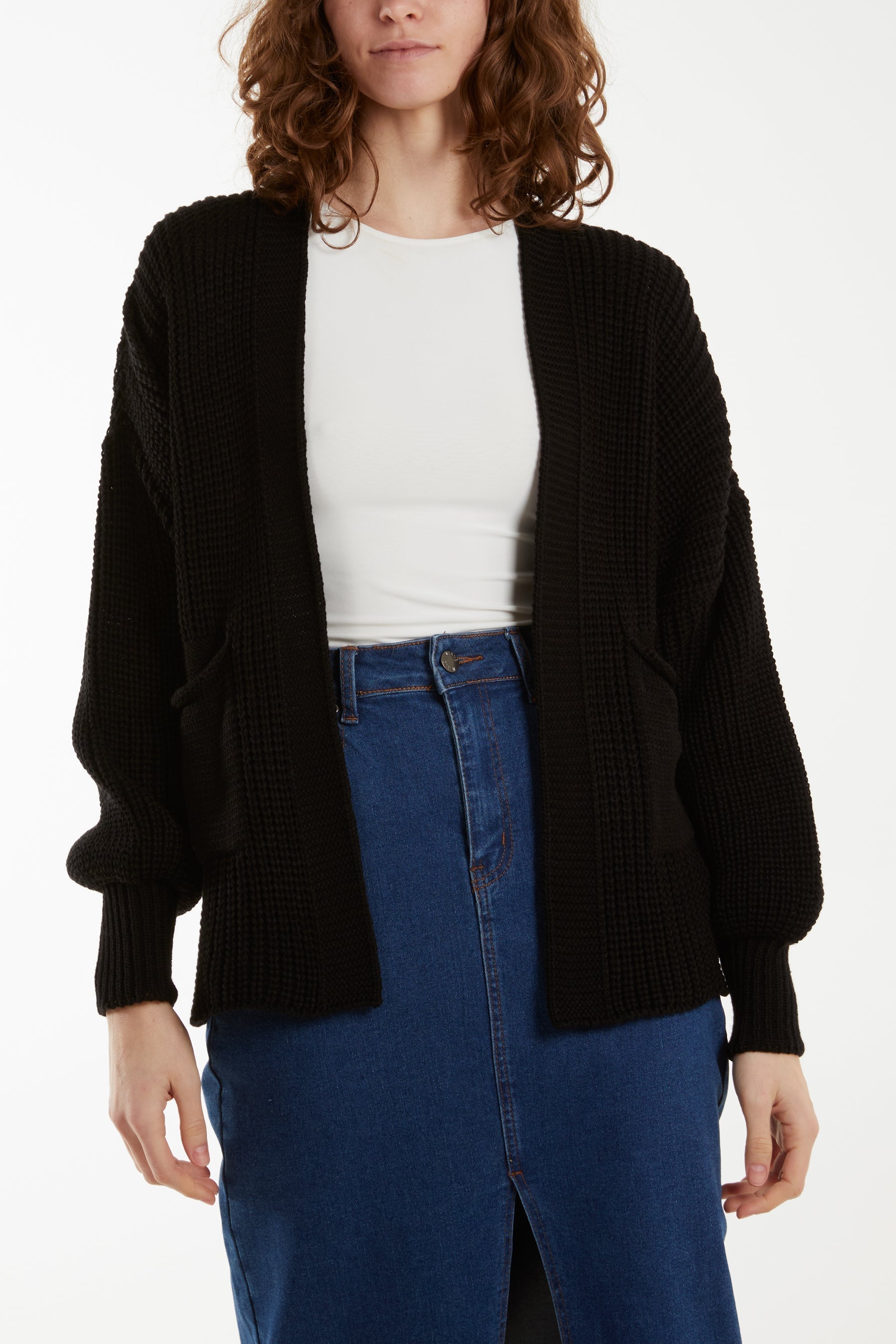 Edge To Edge Knitted Short Cardigan For Women  - Dropwear