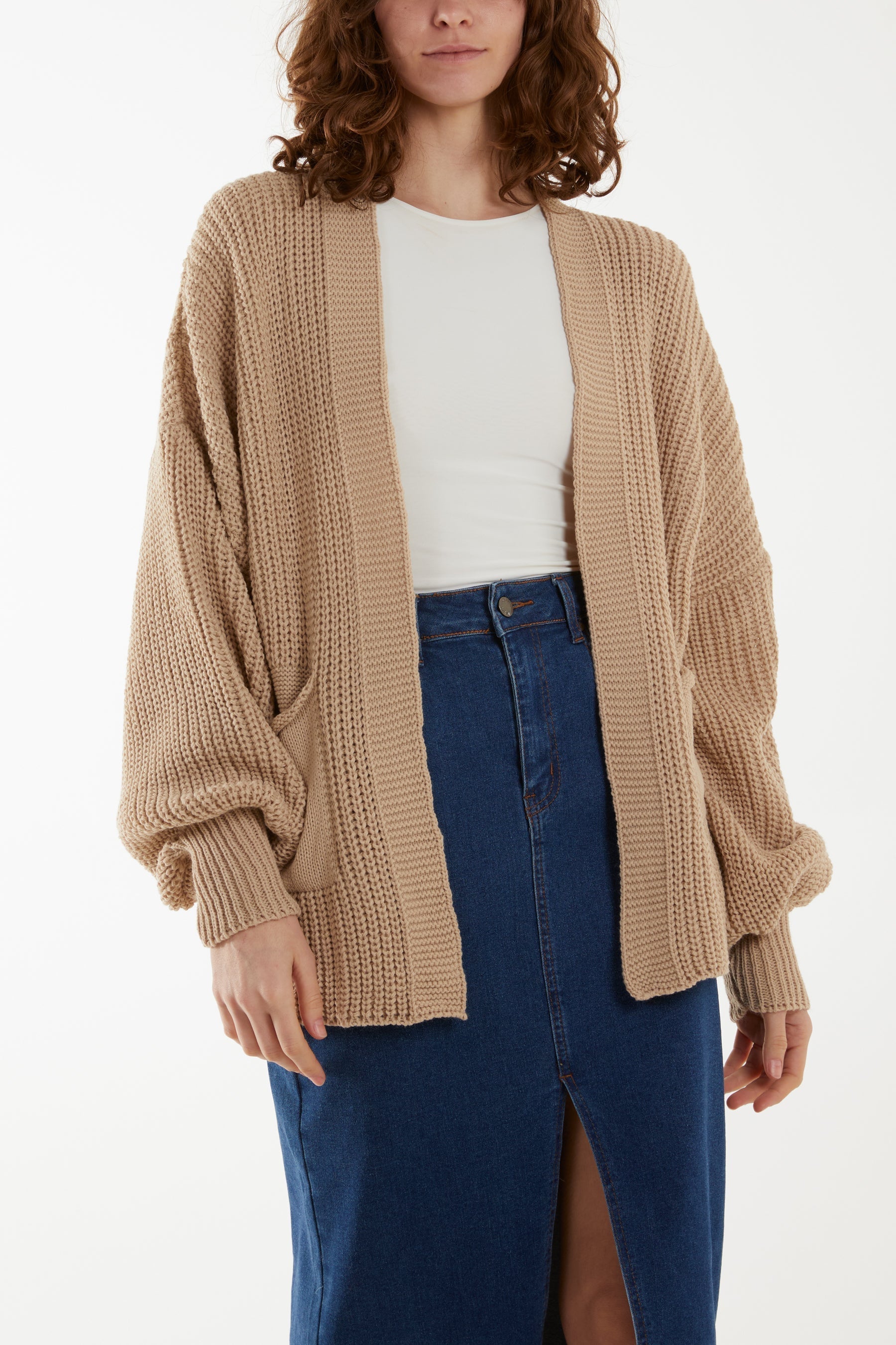 Blush Edge To Edge Knitted Short Cardigan For Women ONE SIZE - Dropwear
