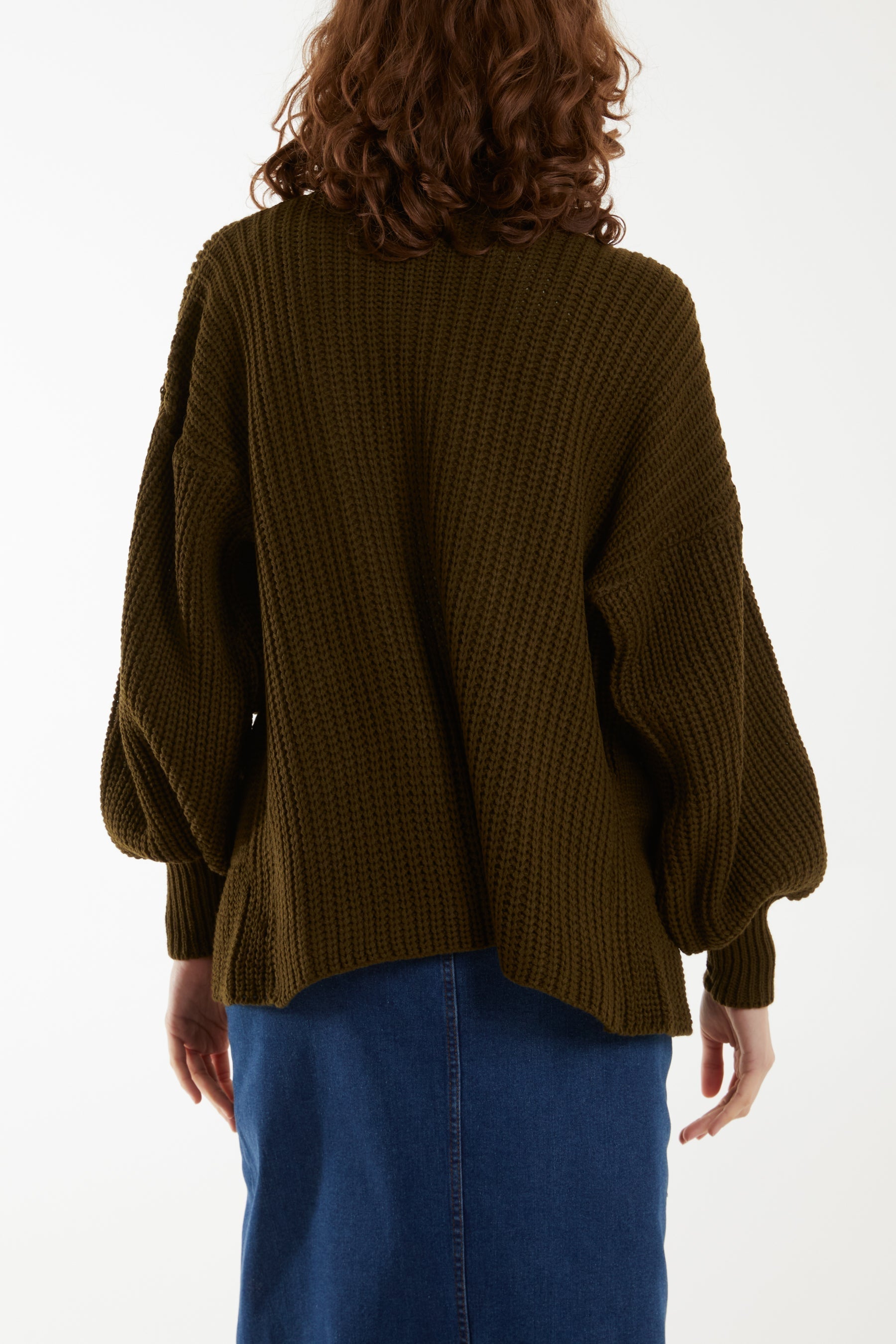 Black Edge To Edge Knitted Short Cardigan For Women ONE SIZE - Dropwear