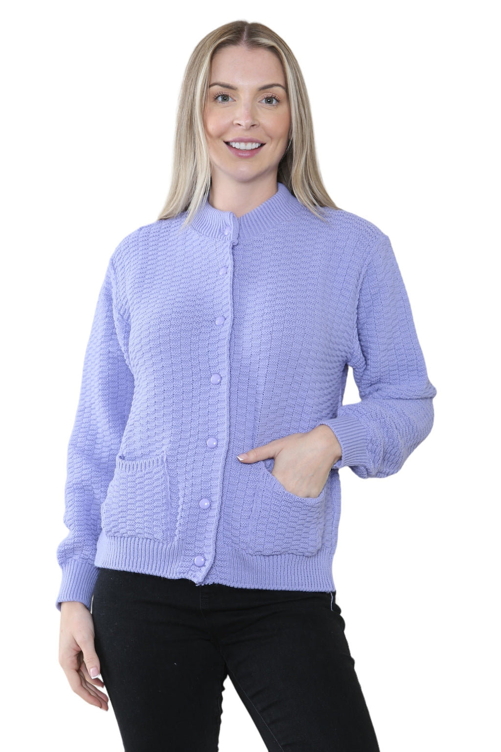 Women's Knitted Winter Cardigan Long Sleeve Warmth with Crew Neck & Ribbed Knit For Women  - Dropwear
