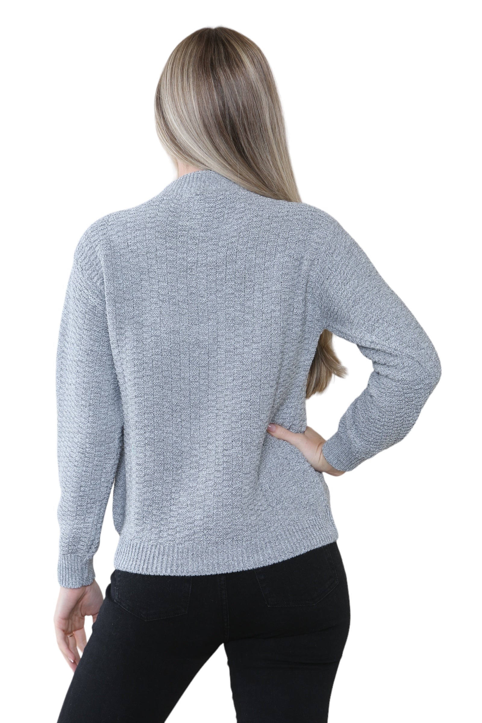 Women's Knitted Winter Cardigan Long Sleeve Warmth with Crew Neck & Ribbed Knit For Women  - Dropwear