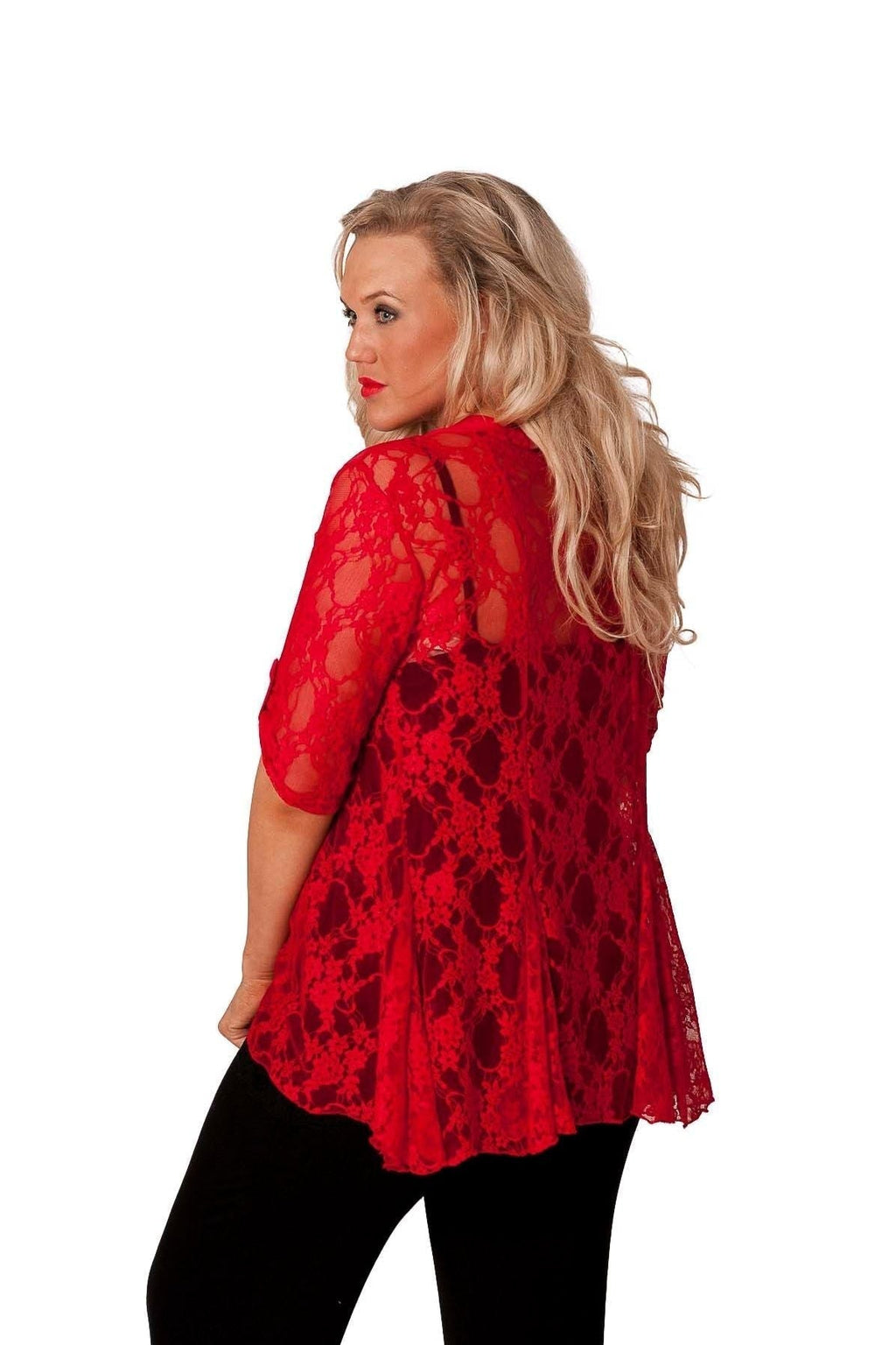 Black Lace Open Cardigan Top For Women 18 - Dropwear