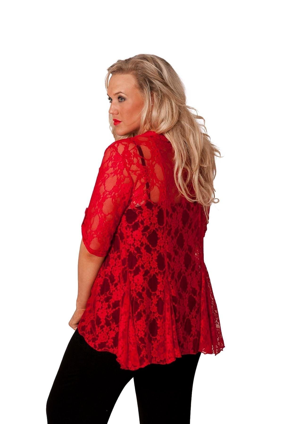 Black Lace Open Cardigan Top For Women 18 - Dropwear