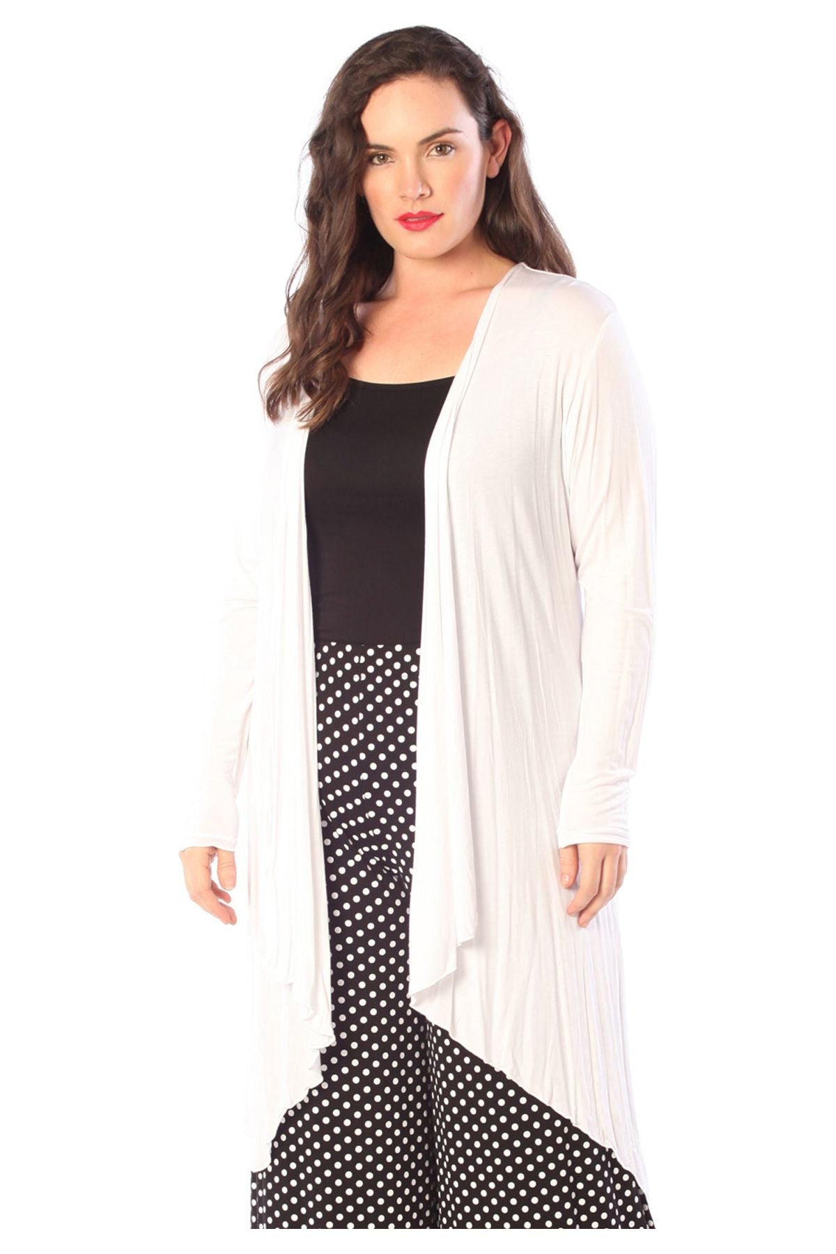 Royal Blue Open Front Hanky Hem Longsleeve Cardigan For Women 14 - Dropwear