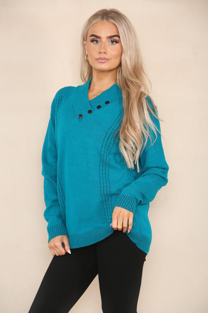 V Neck Cable Knitted Jumper