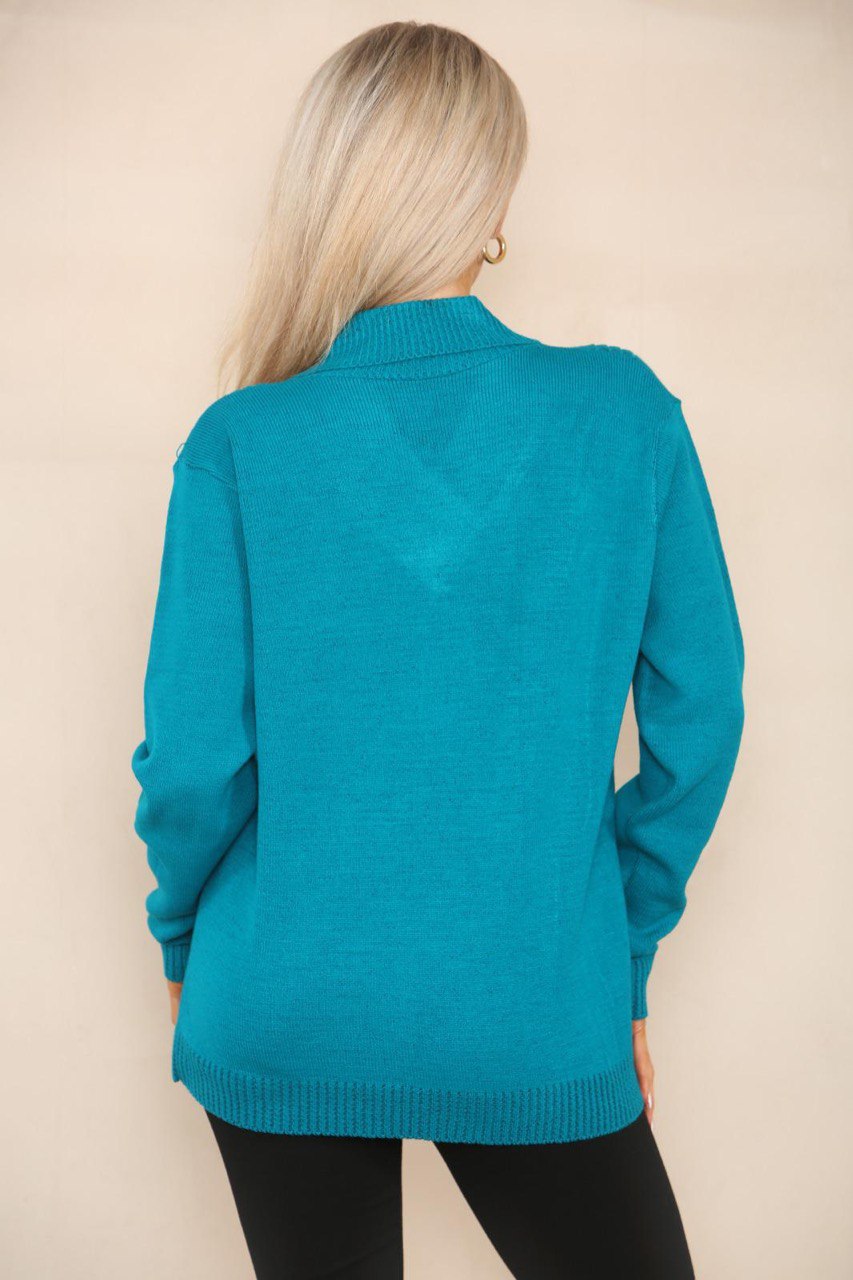 V Neck Cable Knitted Jumper