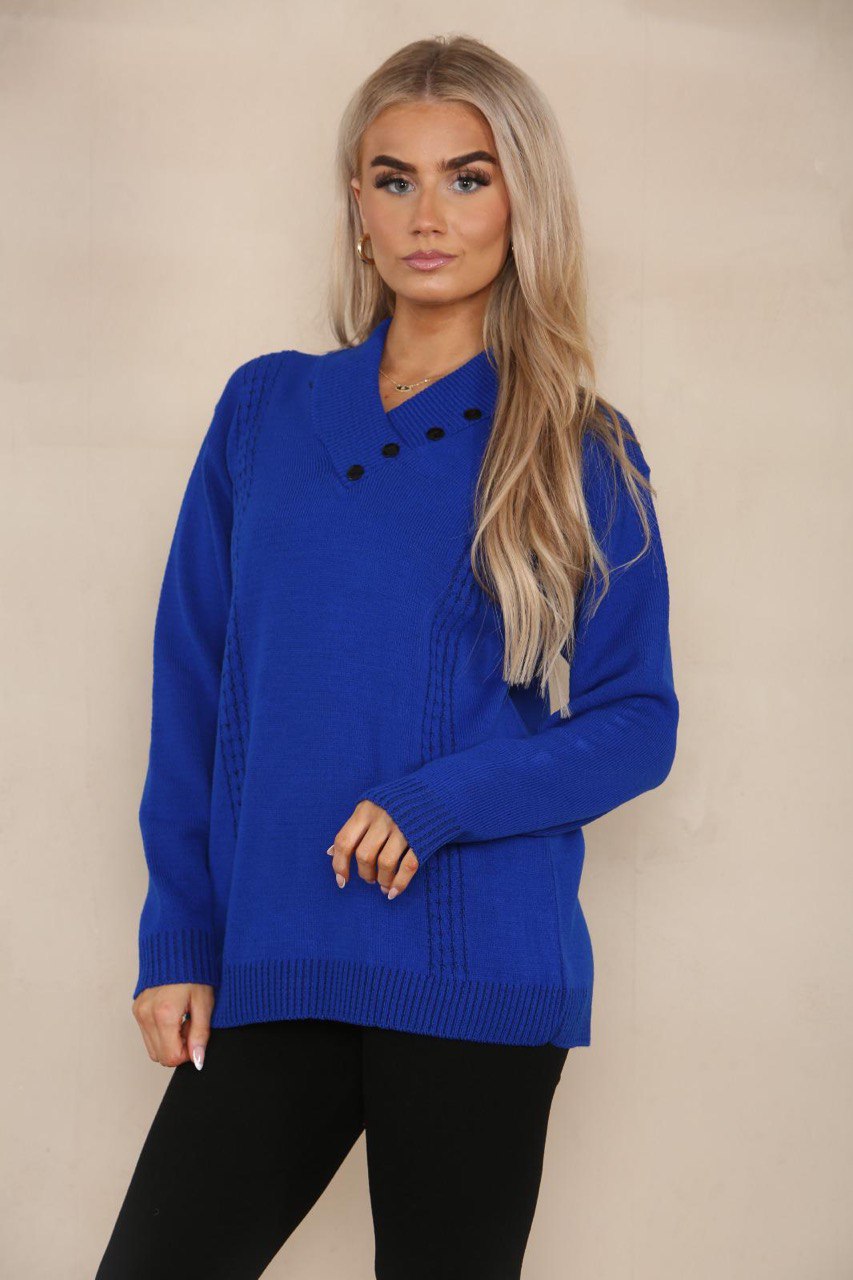 V Neck Cable Knitted Jumper