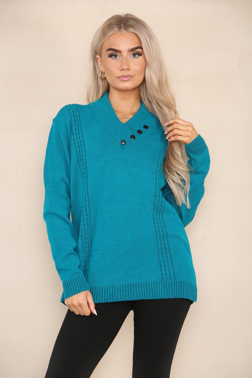 V Neck Cable Knitted Jumper