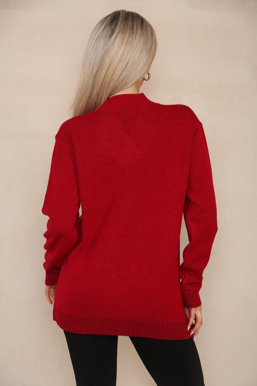 V Neck Cable Knitted Jumper