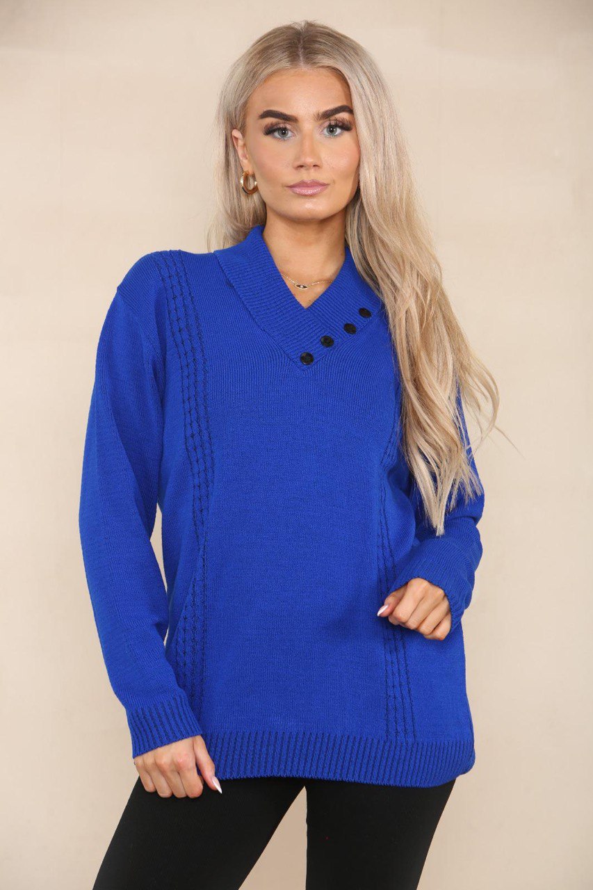 V Neck Cable Knitted Jumper