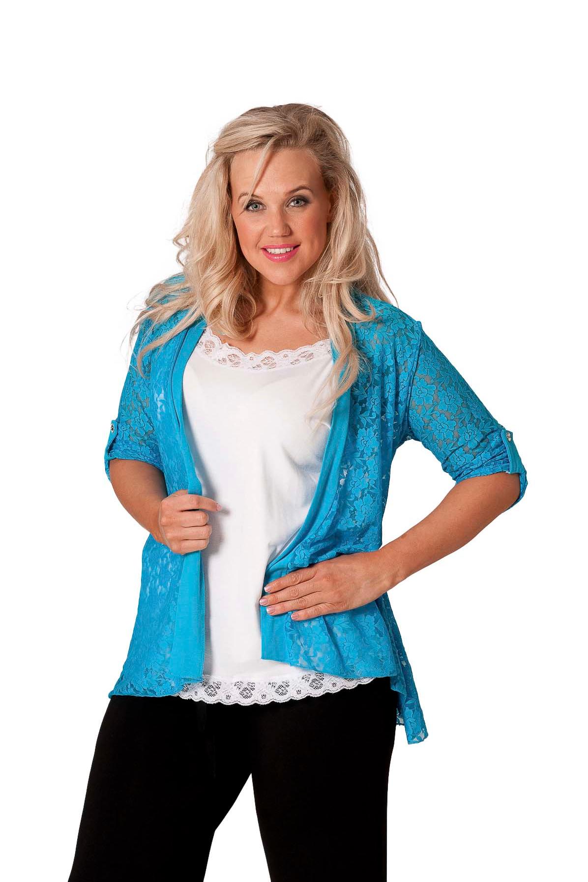 Coral Lace Open Cardigan Top For Women 20 - Dropwear