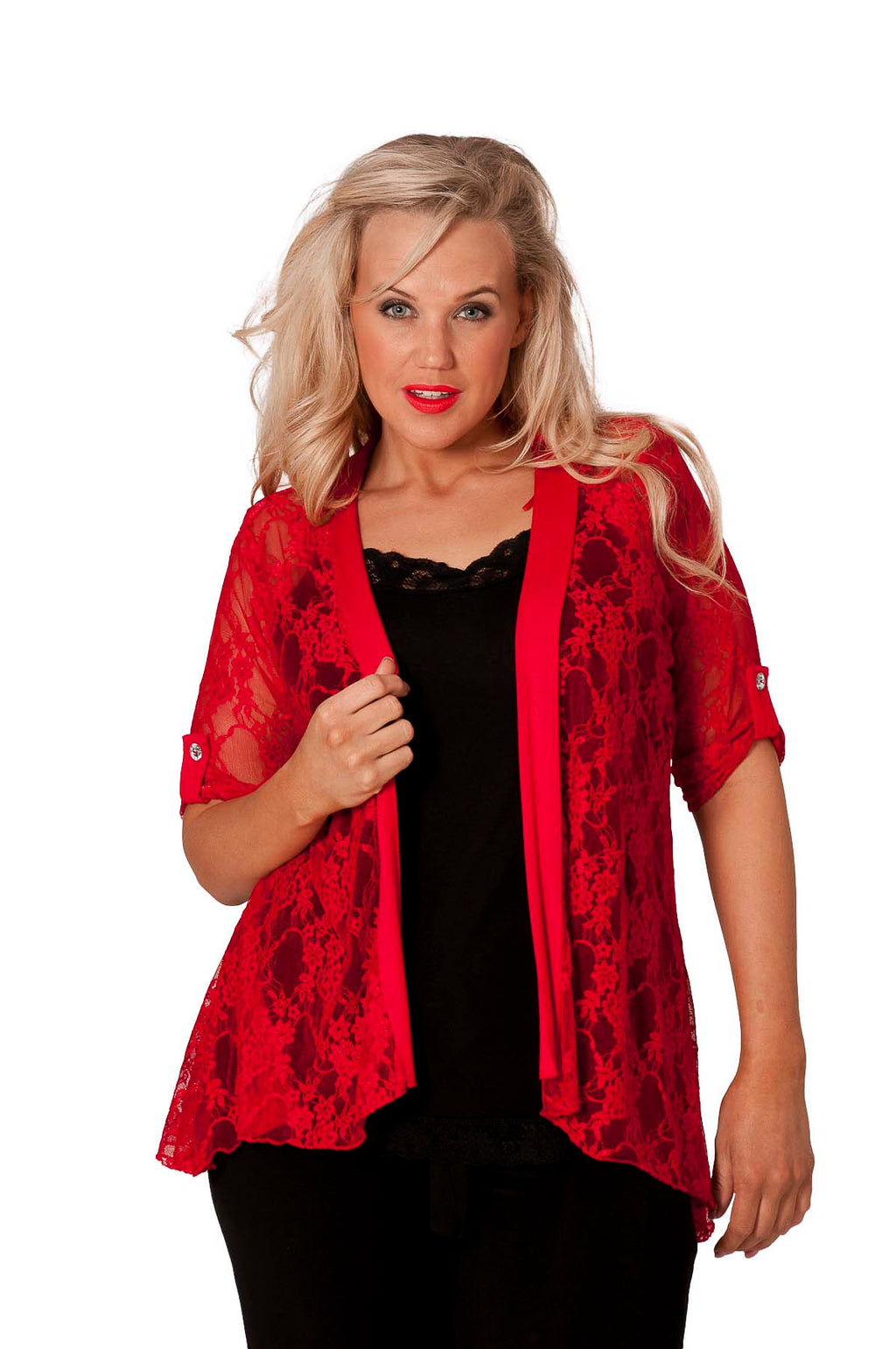 Black Lace Open Cardigan Top For Women 16 - Dropwear