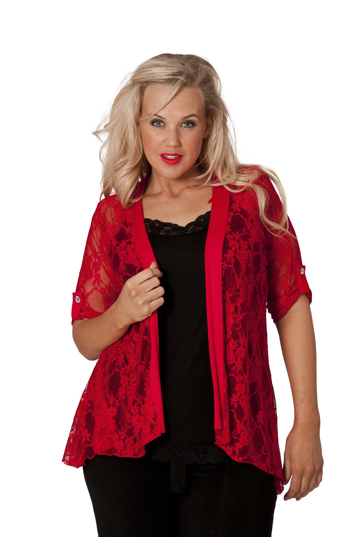 Black Lace Open Cardigan Top For Women 16 - Dropwear